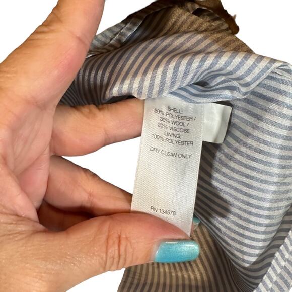 Vineyard Vines Beige Wool Blend Lined Mini Skirt With Pockets Women Sz 8 - Picture 8 of 11